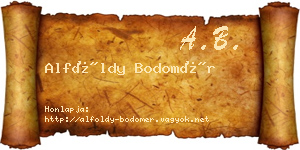 Alföldy Bodomér névjegykártya